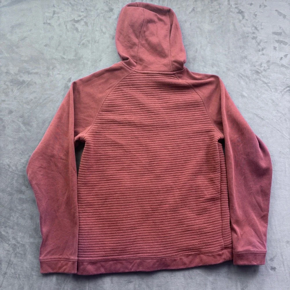 The North Face Mens Tech Full Zip Hoodie Burgundy Maroon Textured Jacket Medium